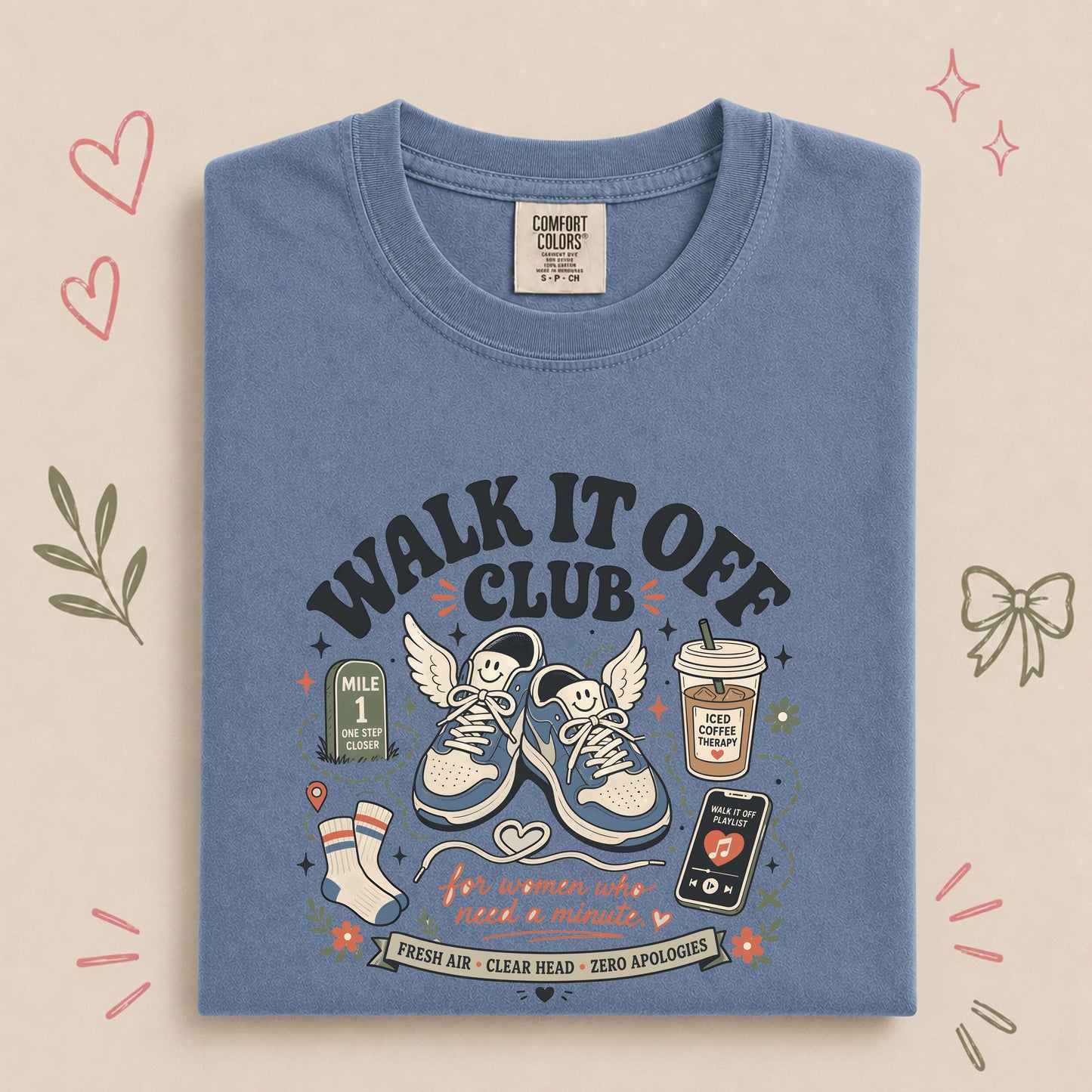 Walk It Off Club Funny Women’s Walking Tee