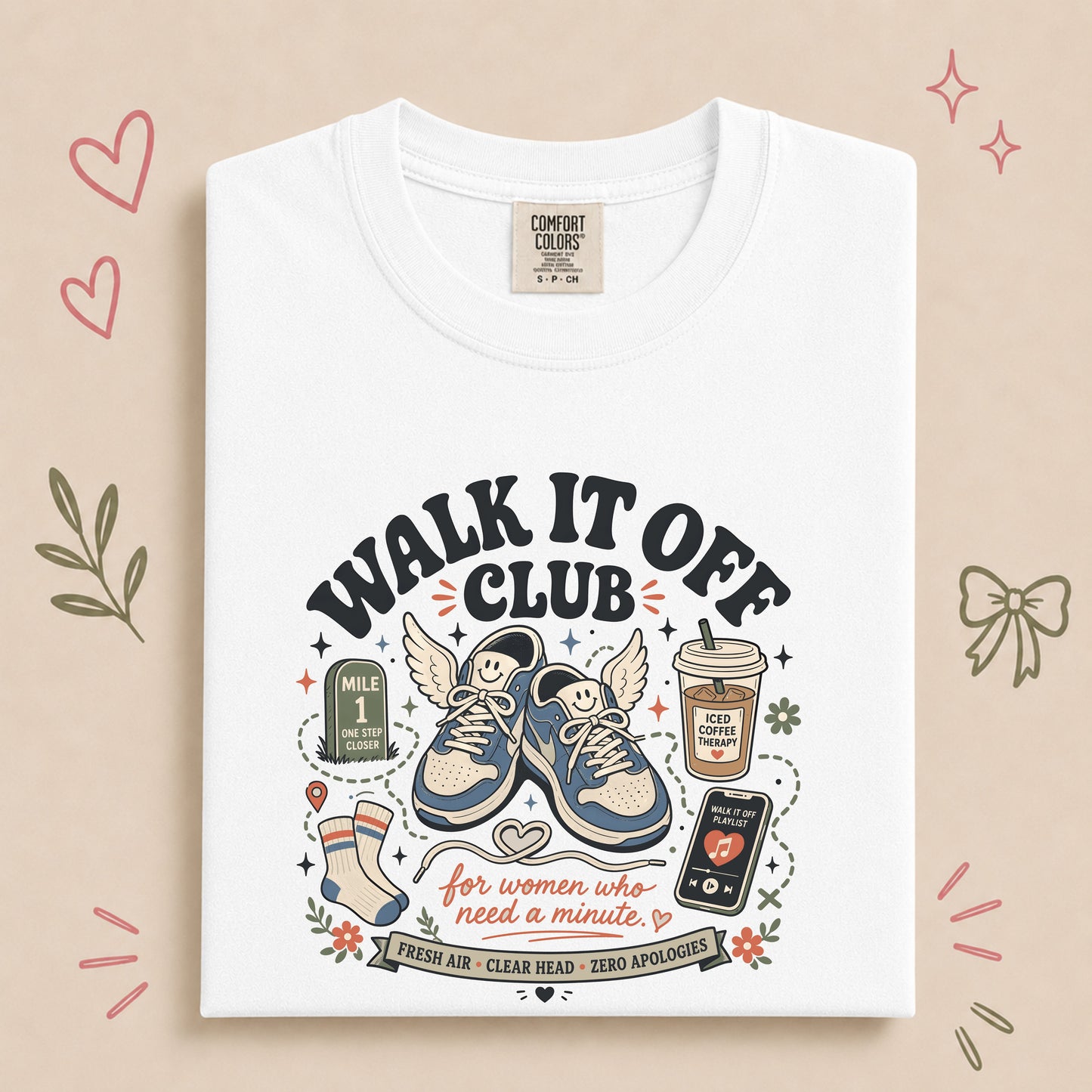 Walk It Off Club Funny Women’s Walking Tee