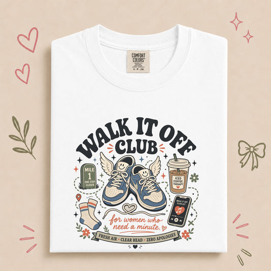 Walk It Off Club Funny Women’s Walking Tee