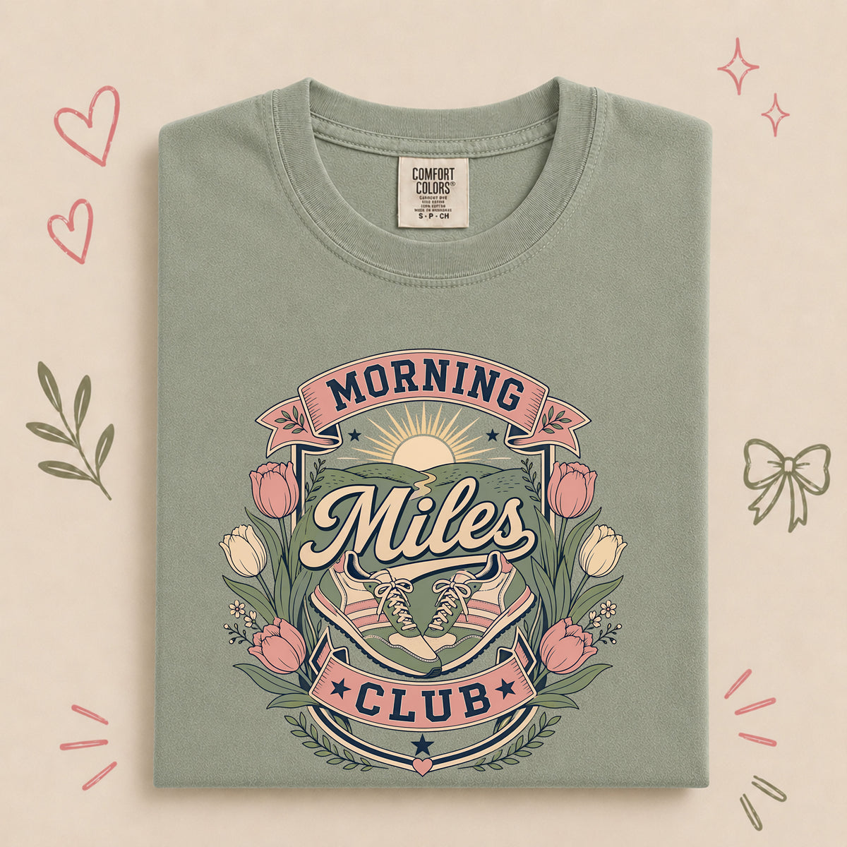 Morning Miles Club Retro Walking Club Design