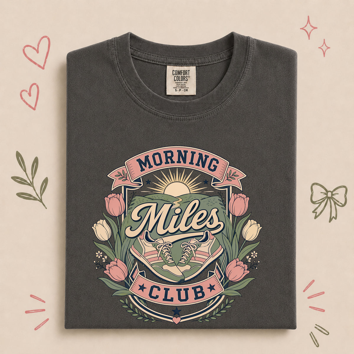 Morning Miles Club Retro Walking Club Design