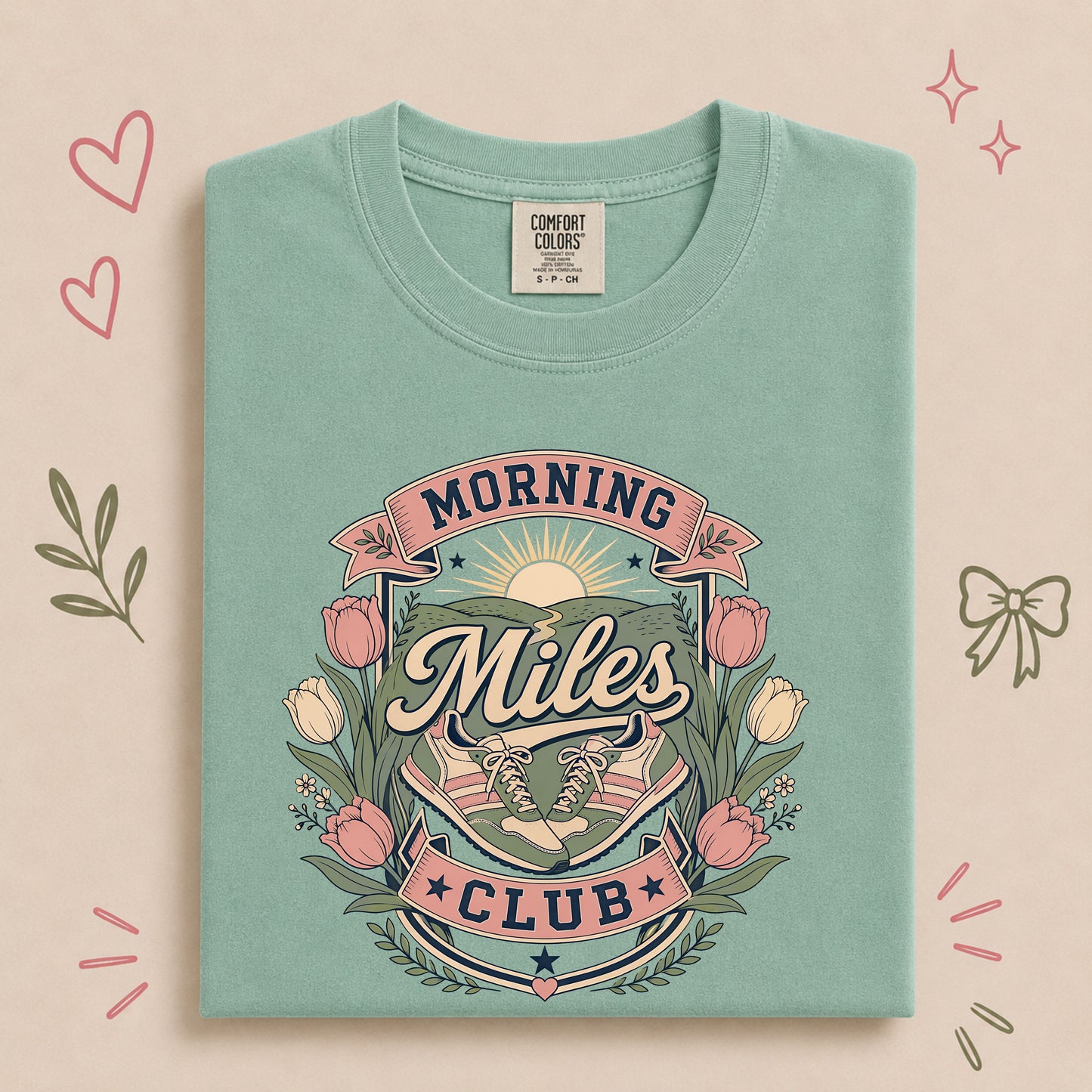 Morning Miles Club Retro Walking Club Design