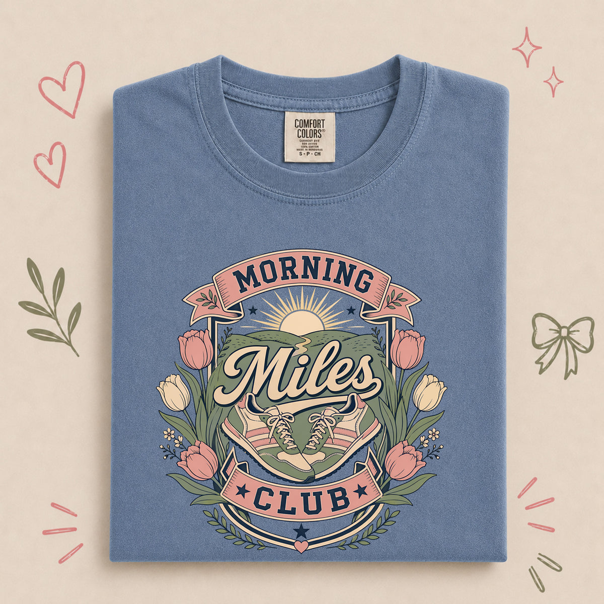 Morning Miles Club Retro Walking Club Design