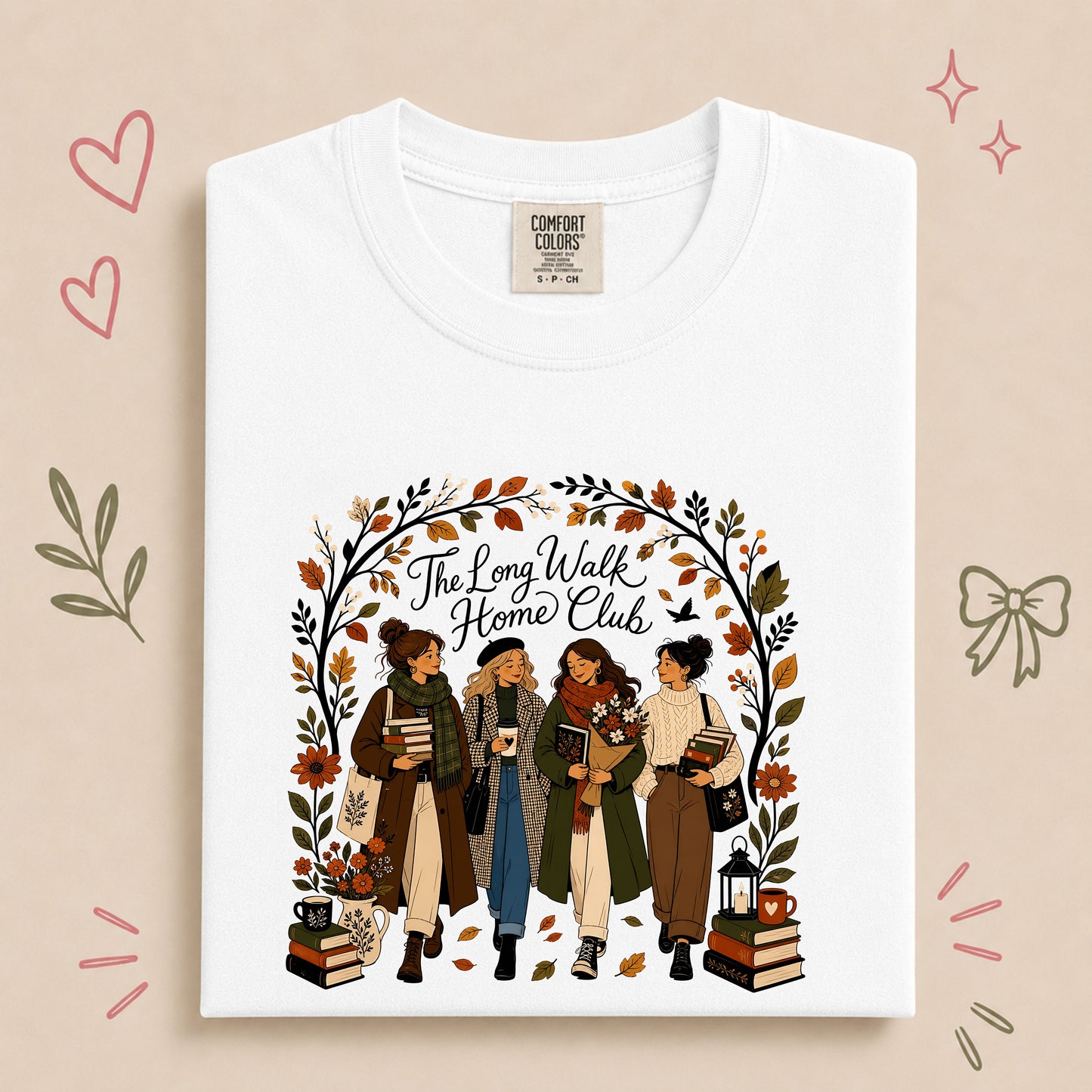 The Long Walk Home Club Vintage Autumn Walking Design