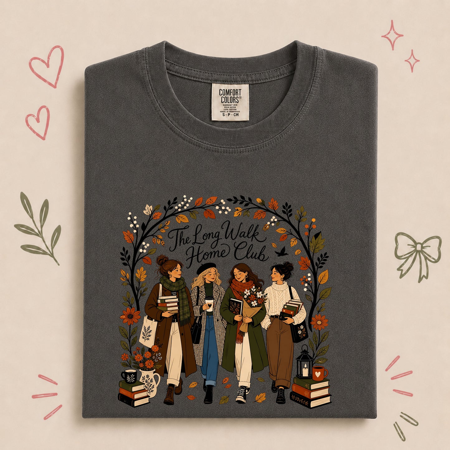 The Long Walk Home Club Vintage Autumn Walking Design