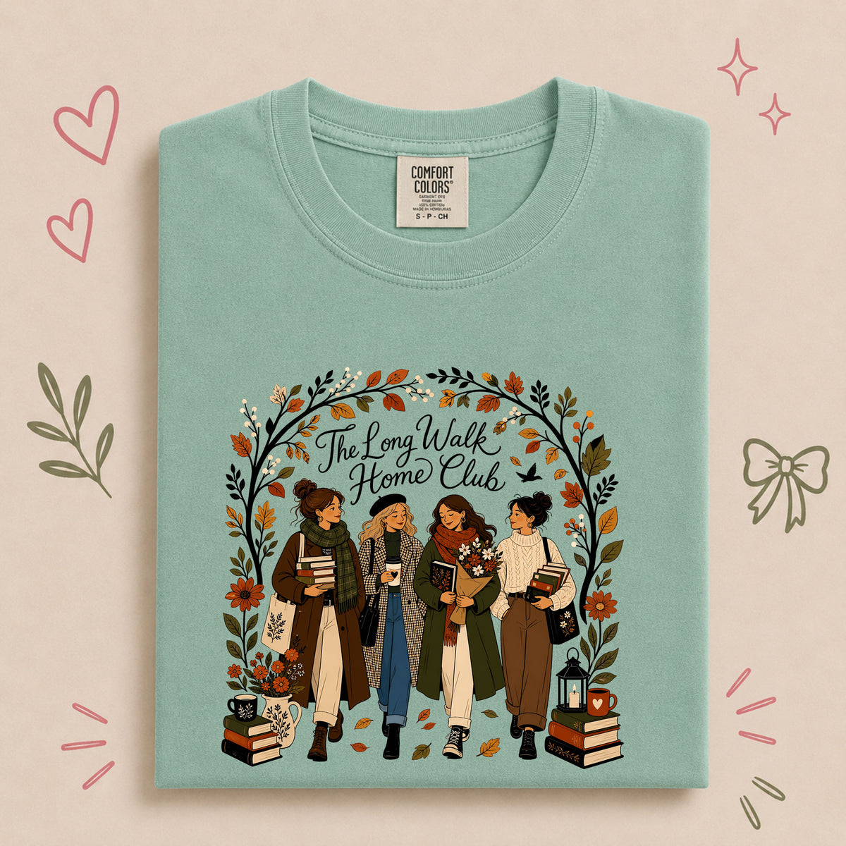 The Long Walk Home Club Vintage Autumn Walking Design