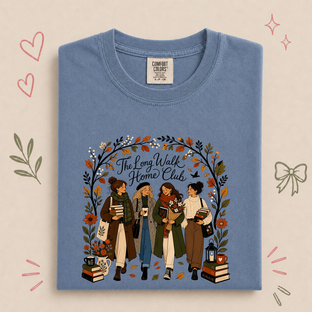 The Long Walk Home Club Vintage Autumn Walking Design