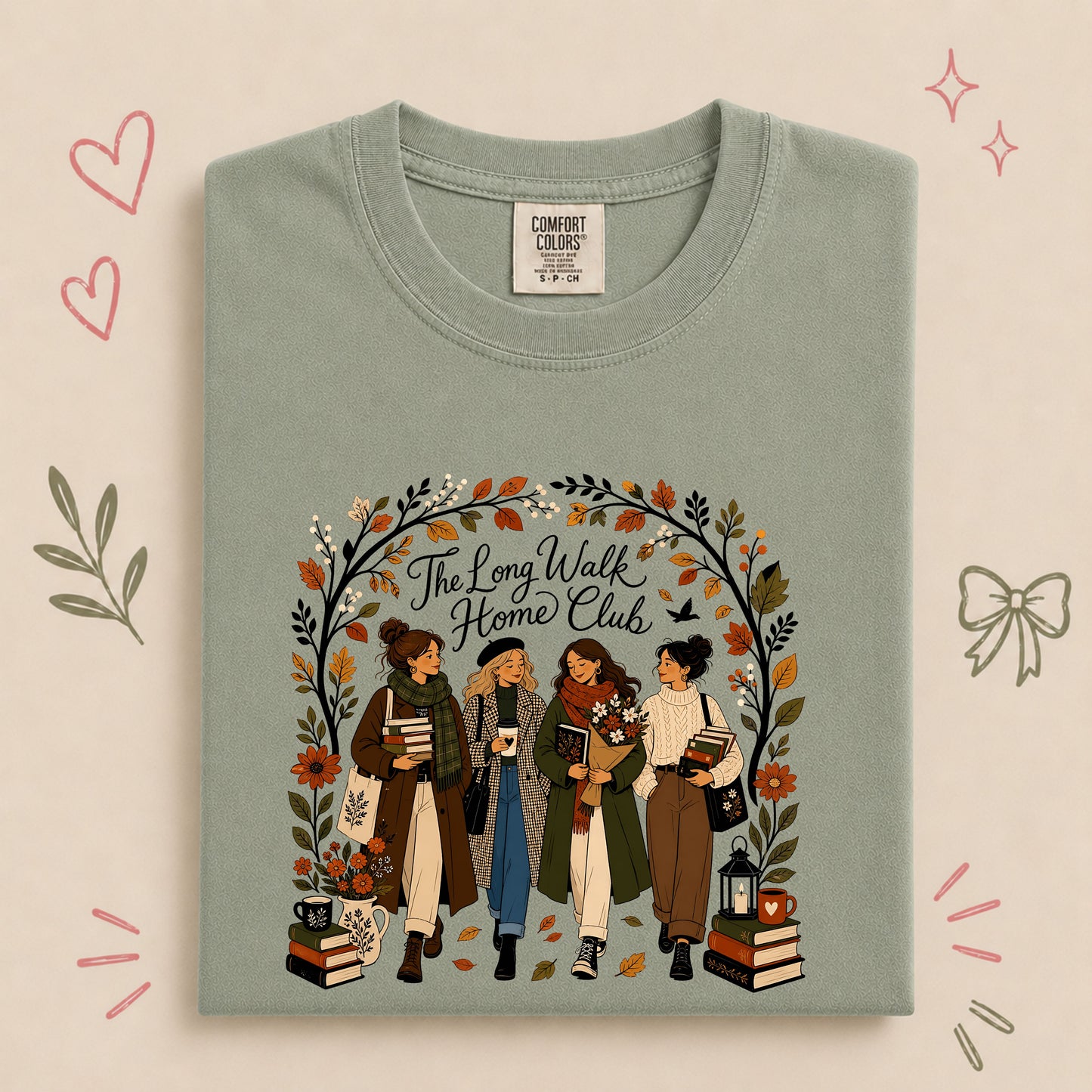 The Long Walk Home Club Vintage Autumn Walking Design