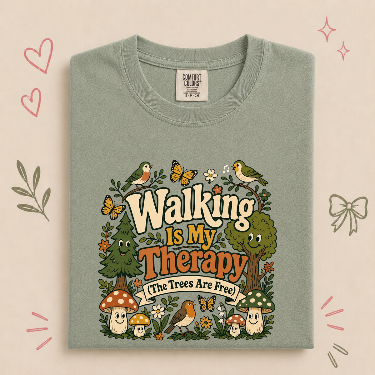 Walking Is My Therapy Retro Nature Walking Design